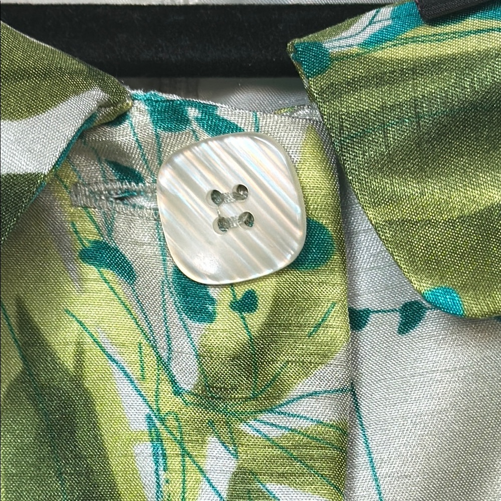 Floral Green and Blue Dress with Jacket - Picture 4 of 11